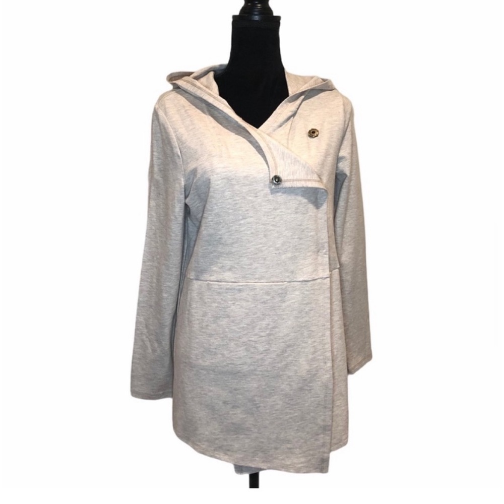 Bass NWOT athleisure wear hooded snap front long sleeve cardigan jacket medium